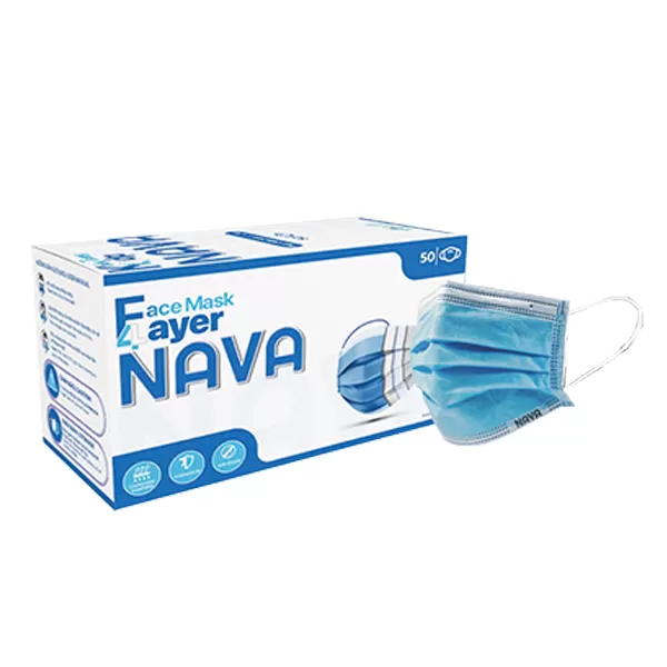 Khẩu Trang Y Tế 4 Lớp Nava Xanh Hộp 50 Cái